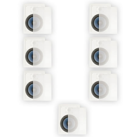 Blue Octave LW82 In Wall 8" Speakers Home Theater Surround Sound 2-Way 7 Speaker Set