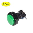 thumbnail image 1 of Botón de empuje para juegos de 46mm redondo, interruptor iluminado LED de 12V con microswitch para arcade, verde, 5 piezas, 1 of 5