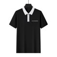 thumbnail image 4 of USNSM Men's Summer Casual Shirts Quick Dry Lightweight Cotton Short Sleeve T Shirt Classic Zipper Collar Tee with Pocket Black L, 4 of 8