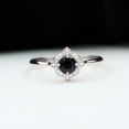 thumbnail image 2 of 925 Sterling Silver Round Black Spinel Gemstone Geometric White Cz Accents Ring for Women Wedding, Gift For Her_7.5, 2 of 5