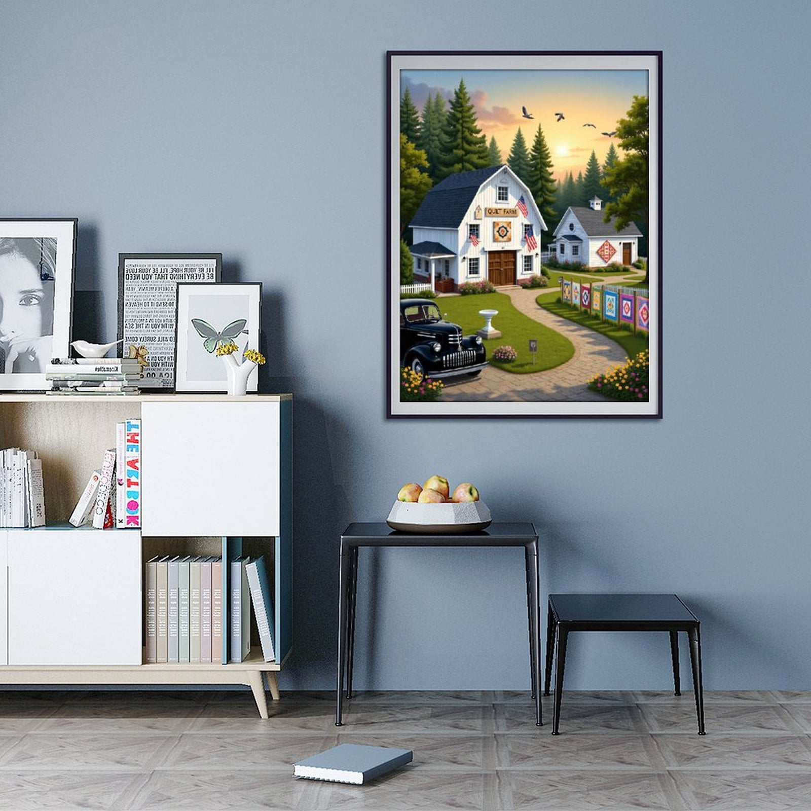 Diamond Art Kit for Adults, Quilt Farm Scenic Sunrise Rural Diamond Painting for Adults Beginners, 5D DIY Diamond Art Painting Kits, Colorful Diamond Painting Craft for Home Decor 12x16