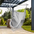 thumbnail image 2 of SHANNA Hammock Chair Hanging Rope Swing | 2 Cushions Included| Large Macrame Hanging Chair for Superior Comfort | Indoor/Outdoor Use, Gray, 2 of 8