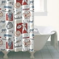 thumbnail image 4 of Vintage Baseball Elements Pattern Shower Curtain 36"x72" ,Bathroom Decorative Shower Curtains Set with 12 Hooks,Modern Waterproof Washable Shower Curtain, 4 of 6