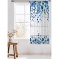 thumbnail image 3 of Sheer Curtains 72 Inches Long, Spring Blue Floral Semi Sheer Curtains Light Filtering Window Treatment, Farmhouse Weeping Floral Leaves Wood Privacy Voile Drapes for Living Room Bedroom 52x72 Inch, 3 of 7