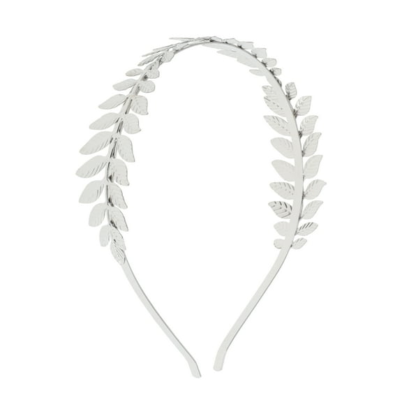 Unique Bargains 1 Pc Cute Small Leaf Headbands for Women Silver Tone