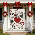 thumbnail image 5 of Beautynvta Valentines Garden Flag, 13x18.5 Inch Double Sided Happy Valentine's Day Decorative Linen Flag for Garden Yard Outdoor Party Supplies, 5 of 6