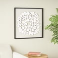 thumbnail image 2 of DecMode Cream Shell Handmade Abstract Circular Shell Wall Decor with Beige Linen Backing and Black Frame, 2 of 10