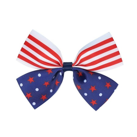

Toddler Boys Girls Independence Day Children s Bow Hairpin Foreign Trade American National Day Patchwork Color Bow Mouth Clip Size 3-12T