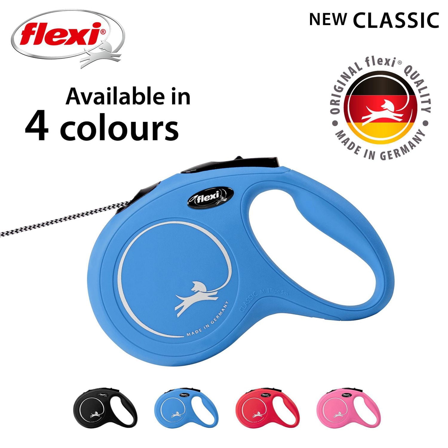 Flexi New Classic Cord Retractable Dog Leash 5m/16ft