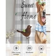 thumbnail image 6 of Sunflowers Dog Sheer Curtains 84 Inch Length 2 Panels Set for Living Room/Bedroom, Spring Watercolor Floral Stars Grey Plaid Kitchen Curtains Grommet Semi-Sheer Curtains Window Treatments 42"x84"x2, 6 of 7