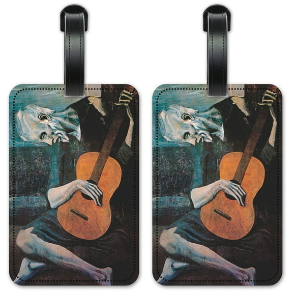 Picasso: The Old Guitarist - Luggage ID Tags / Suitcase Identification Cards - Set of 2