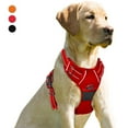 thumbnail image 1 of Dog Harness No Pull, Walking Pet Harness with 2 Metal Rings and Handle Adjustable Reflective Breathable Oxford Soft Vest Easy Control Front Clip - Red, M, 1 of 9