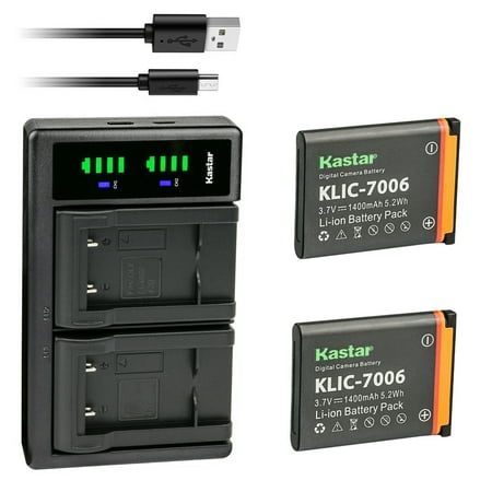 Kastar 2-Pack LB-012 Battery and LTD2 USB Charger Compatible with Kodak PixPro FZ51 (KDK-FZ-51BL) PixPro FZ52 PixPro FZ53 PixPro SL5 Smart Lens Camera