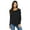 Black, variant on Bella Canvas Ladies' Flowy Long-Sleeve T-Shirt with 2x1 Sleeves - 8852
