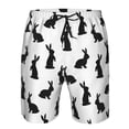 thumbnail image 3 of Salouo Black Rabbit Pattern Swim Trunks for Men,Men's Hawaiian Bathing Suit Swimsuits Quick Dry Swimming Board Shorts Beach Shorts with Pockets-Small, 3 of 6
