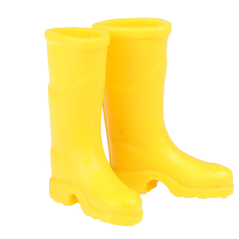 Dollhouse Miniature plastic Yellow Rubber Boots 