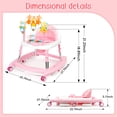 thumbnail image 3 of 5-in-1 Foldable Toddler Walker, Music & Light Toy with Adjustable Height, Universal Wheels & Bouncer, Portable Baby Walker for 6-18 Months Girls, Pink, 3 of 9