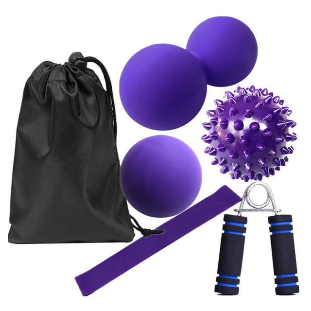 CSChome Home Exercise Ball 1 Set Yoga Fascia Balls Silicone Elastic Resistance Belt Portable Hand Muscle Developer