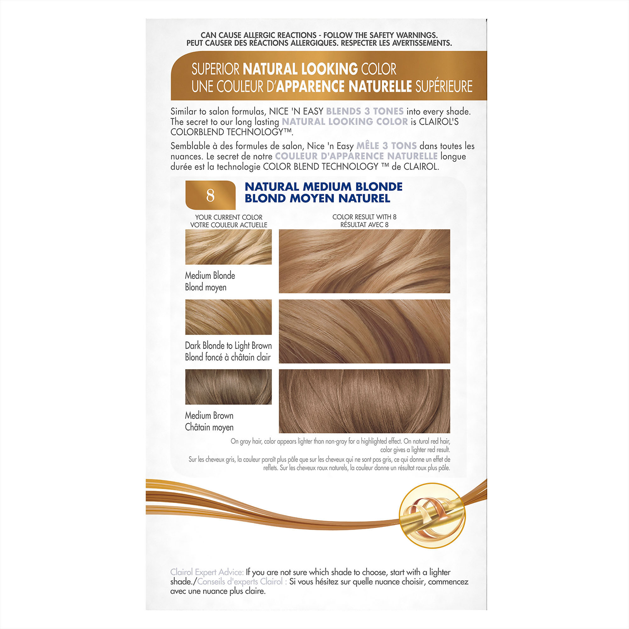 Clairol Nice'n Easy Permanent Hair Color, Natural Medium Blonde, 1 Kit ...