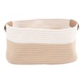 thumbnail image 1 of Cotton Rope Basket Woven Large Capacity Bedroom Multifunction Rope Woven Blanket Basket With Handle For Laundry Toy Organizing Desktop Cosmetic Storage Box, 1 of 8