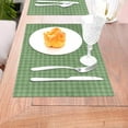 thumbnail image 5 of YFYANG Washable Heat-Resistant Placemats, 70% PVC/30% Polyester, Green Plaid Stripes Kitchen Table Mat, 12" x 18" 6 Piece, 5 of 6
