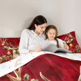 thumbnail image 4 of jejeloiu Christmas Reindeer Bedding Comforter Set 7 Pieces,Merry Xmas Full Bedding Set,Tropical Plant Leaves Fitted Sheet Flat Sheet For Teens,Breathable Home Decor Reversible, 4 of 8