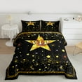 thumbnail image 2 of Manfei Movie Vip Full Size Comforter Sets,Gold Stras Bedding Comforter Set,Glitter Print Bedding Sets For Kids,Ultra Soft Home Decor Reversible,3-Piece, 2 of 8