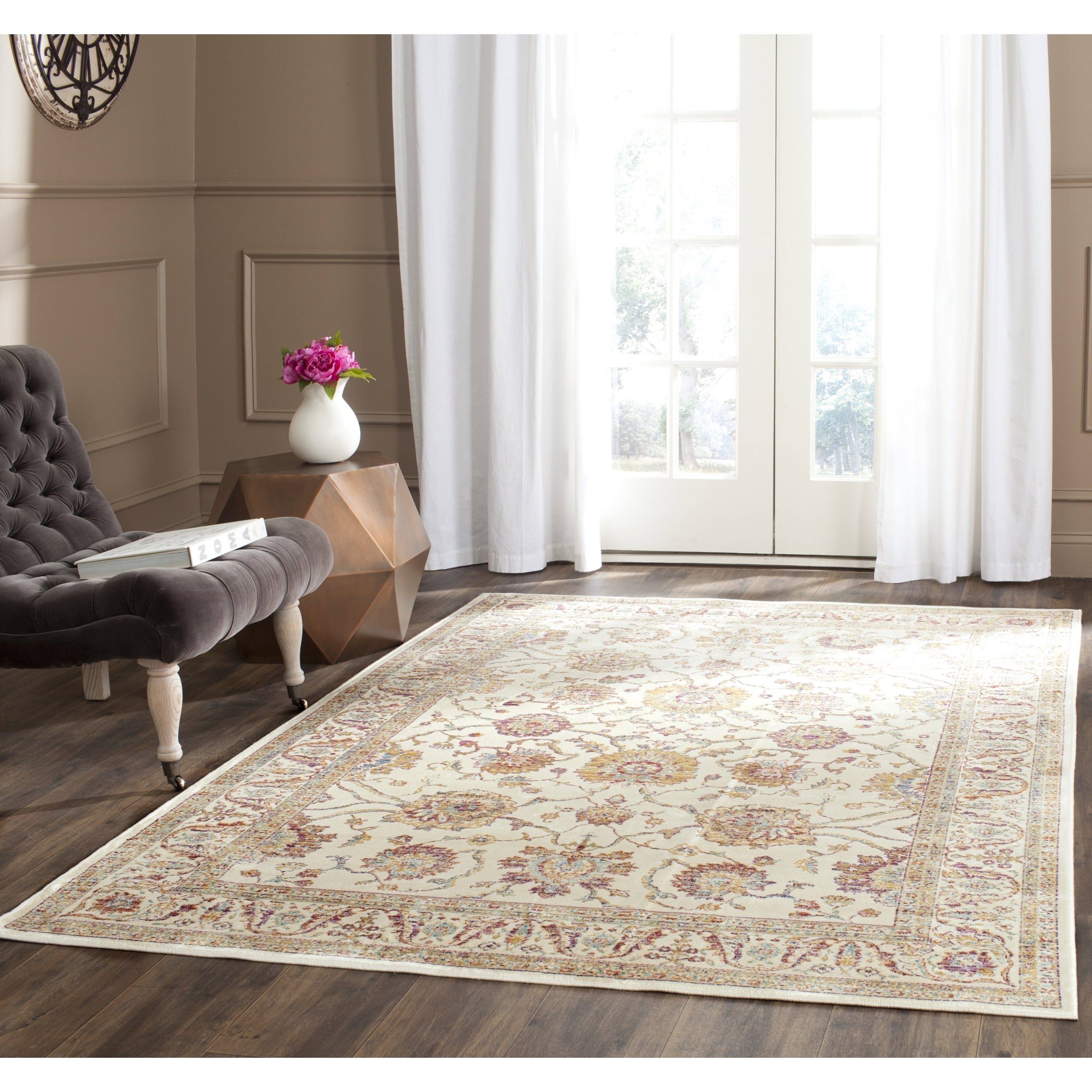 safavieh sevilla ivory / multicolored viscose rug (2'1 x 4') Walmart
