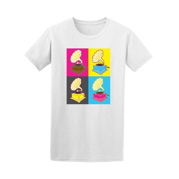 Pop Art Gramophone Music Tee Men's -Image by Shutterstock