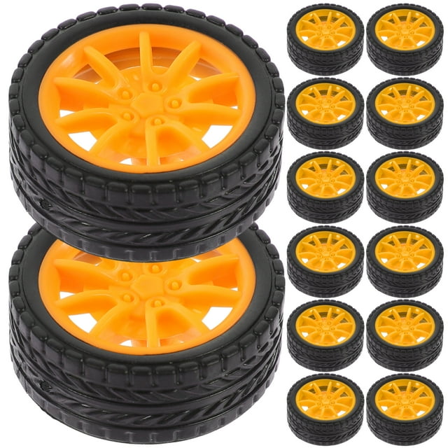 Miangastore 20 Pcs Roues de Jouet Roues de Voiture Jouet Remplacement Roues de Voiture Bricolage Assembler Roues Jouets pour Enfants