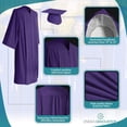 thumbnail image 6 of Endea Graduation Matte Purple Graduation Gown  Cap, 6 of 9