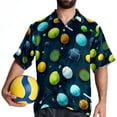 thumbnail image 4 of Tennis Men's Short Sleeve Poplin Beach Shirts, Casual Printed Button Down Summer Hawaiian Shirt - Unisex, 4 of 6