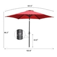thumbnail image 7 of Ainfox 9ft Patio Umbrella Outdoor Portable Table Market Umbrella with Push Button Tilt/Crank Waterproof UV-proof, Burgundy, 7 of 7