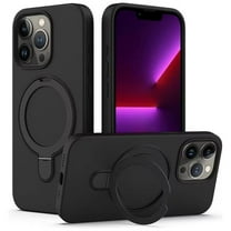 Entronix Silicone Case Designed for Apple iPhone 16 Pro Max with Stand, Protection Shockproof Dropproof Dustproof Slim Design Phone Cover for Apple iPhone 16 Pro Max, Black