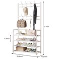 thumbnail image 3 of HIOHA Modern 4-Tier Storage Hall Tree with Coat Hooks and Shoe Rack, 24x10x61 Inch, White, 3 of 7