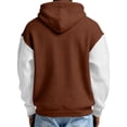 thumbnail image 5 of Y2K Style Men's Quarter-Zip Hooded Waffle Knit Sweatshirt, Thickened Fleece Texture Pullover, Fall Spring Retro Fashion,Brown,L, 5 of 5