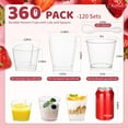 thumbnail image 2 of 360 Pack 5oz 6oz Dessert Cups with Lids and Spoons, 3 Styles Clear Plastic Appetizer Cups Disposable Party Mini Parfait Cups for Serving Fruit Trifle Mousse Ice Cream and Pudding Dessert Cups, 2 of 7