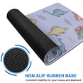thumbnail image 6 of Long Mouse Pads for Desk,Purple Background Dinosaur Pattern Desk Mats on Top Of Desks, Desk Mouse Pad Extra Large with 3mm Non-Slip Base and Stitched Edge for Gaming,Office,Work,Home 31.5"x11.8", 6 of 6