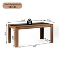 thumbnail image 2 of Homycasa Modern Rectangular Dining Table with Brown Finish and Black Inlay, 2 of 12