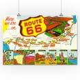 thumbnail image 2 of Map of Route 66 from Los Angeles to Chicago, Vintage Advertisement (16x24 Giclee Gallery Art Print, Vivid Textured Wall Decor), 2 of 3