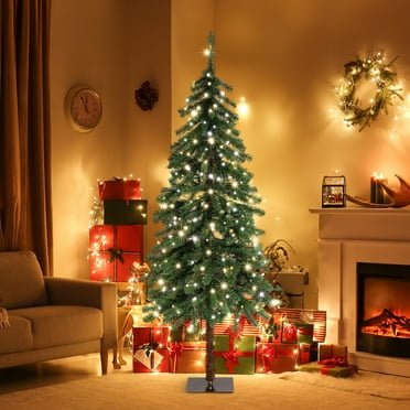 Zimtown 6 FT Christmas Tree, Pre-Lighted Green Tree Xmas Decoration