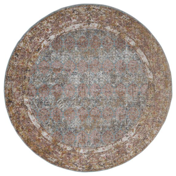 Amer Rugs Eternal Bordered Vintage Sea Blue Area Rug, Runner, or Round