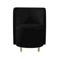 thumbnail image 5 of Meridian Furniture Rotunda Black Velvet Rounded Back Accent Chair in Gold Finish, 5 of 7