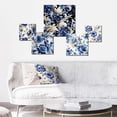 thumbnail image 2 of Designart "Scrolls Of Cobalt Blue Lacework I" Floral Wall Art Set Of 5 - Blue Cottage Office Room Metal Wall Art Set, 2 of 6