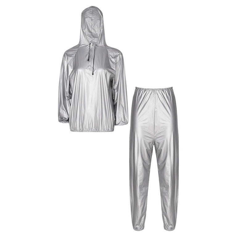 wind and sea SAUNA SET ホワイト Alvivi Men Women Sauna Suit Workout Sweatsuit Zip Up Hoodie