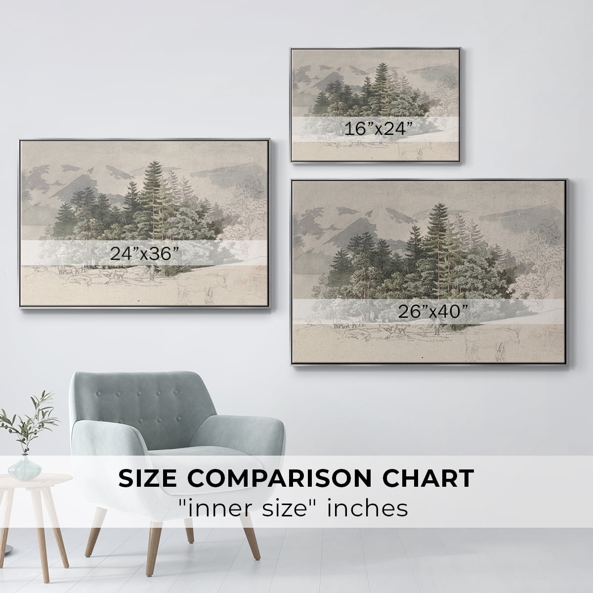 Vintage Landscape-CCLXXV By Wexford Home Framed in Silver Wood Gallery Wrapped Canvas 27 in. x 41 in.