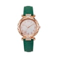 thumbnail image 2 of Vintage Womens Watch, Green Dial, Reliable Analog Display, Scratch Resistant Glass, Soft Slim Leather Belt, Ideal for Daily Wear, Valentine Gift for Her, 2 of 3