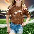thumbnail image 2 of LIIPEE Girls Boys T-Shirt Cartoon Baseball Graphic Printed Short Sleeve Round Neck Sequins Tshirt Tops Girl Comfortable Birthday Wedding Weekend Tee Shirts,Brown,12-13 Years, 2 of 4