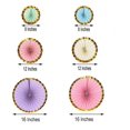 thumbnail image 3 of Efavormart Set of 6 Assorted Paper Fan Decorations with Gold Foil Rim Paper Pinwheels Wall Hanging Decorations Kit - 8" | 12" | 16", 3 of 11