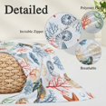 thumbnail image 4 of Summer Ocean Throw Pillow Covers Blue Nautical Sea Turtles Shells Corals Starfish Decorative Lumbar Pillow Cover Rectangle Cushion Case for Sofa Couch Bed Living Room Bedroom 16 X 24 Inches, 4 of 9